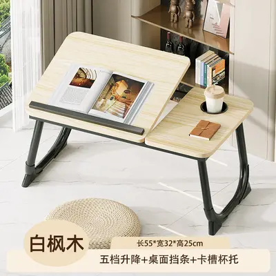 Bed table, nightstand, foldable removable laptop desk, children's study desk, home bedroom dorm simple charging table - 12