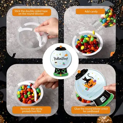 Halloween DIY Candy Machine, Children's Party Cards with Transparent Blister Cover - 3