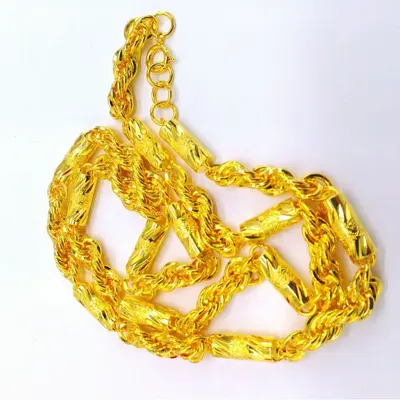 Brass jewelry men's necklace bold twisted chain gold plated decorative men's necklace cross-border factory wholesale