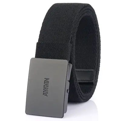Men's canvas belt, comfortable casual jeans belt, customizable logo - 7