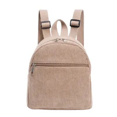 Corduroy Backpack, Solid Colour, Small Women's Backpack - 8