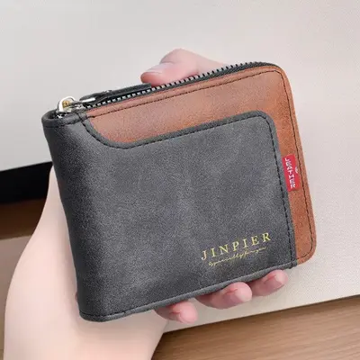 Herren-Retro-Lederkartenetui mit mehreren Fächern - 1