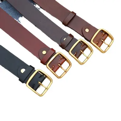 Authentic First Layer Pure Cowhide Belt Paul Men's Cowhide Belt Retro Alloy Genuine Leather Young and Middle-Aged Denim Belt