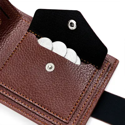 Men's Short Striped Wallet with Magnetic Snap and Coin Pouch, Slim Design - 3