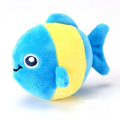 Catnip Fish Cat Toy with Squeaker and Teaser Wand - 8
