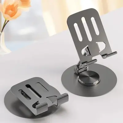 Tamamen metal dönen cep telefonu tutucusu, üst düzey mekanik masaüstü tablet, evrensel metal tutucu, drama izleme tembel canlı yayın standı