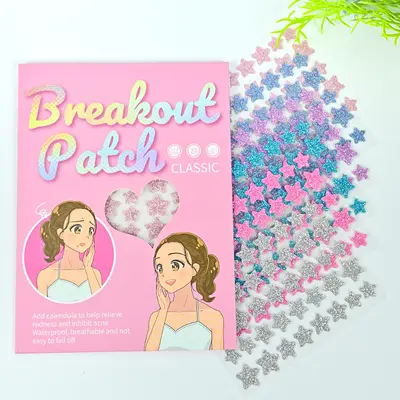 Glitzer-Stern-Pickel-Patches 40er bunt Hydrokolloid make-up-freundlich