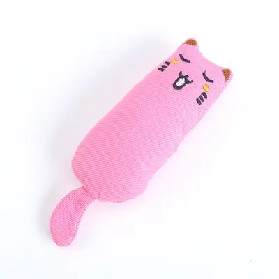 Cute Expression Thumb-Shaped Plush Cat Toy, Bite-Resistant - 9