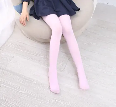 Thin High-Elastic Girls' Ballet Dance Tights 80D White - 12