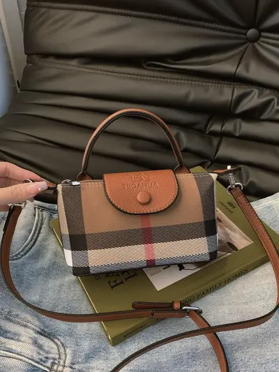 Damen-Handtasche mit Karomuster 2026, Umhängetasche - 3