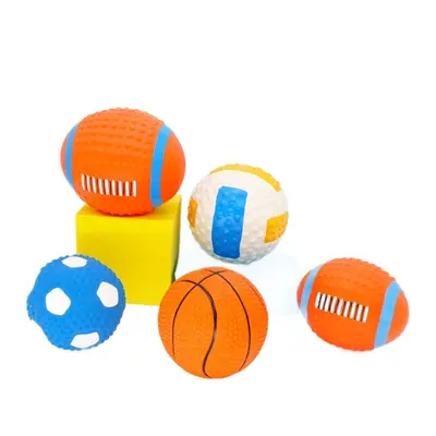 Латексный игрушечный мяч для питомцев, universal squeaky toy для собак всех пород, устойчивый к жеванию мяч для чистки зубов, футбольный мяч, регбийный мяч как игрушка для собак, игрушка для питомцев - 4