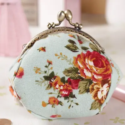Handmade Canvas Coin Purse, Small Key and Card Wallet