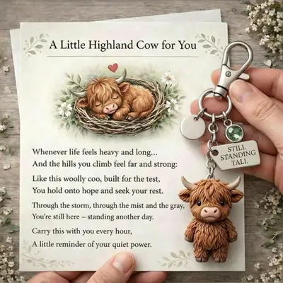 Highland Cow Keychain, A Little Highland Cow For You - 7