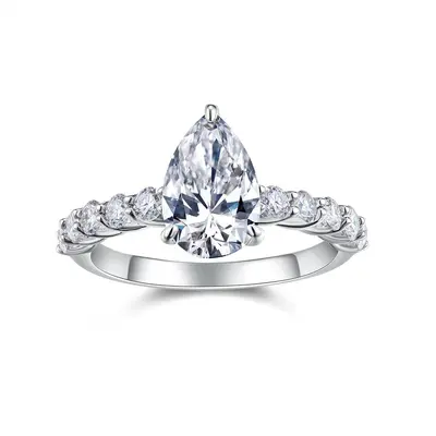 925 Sterling Silver Moissanite Ring, Personalized Fashion Style