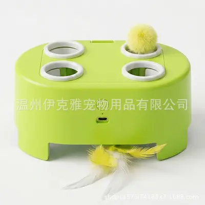 Electric Interactive Cat Toy, Durable Cheese-Shaped Hunting and Teaser Toy - 8