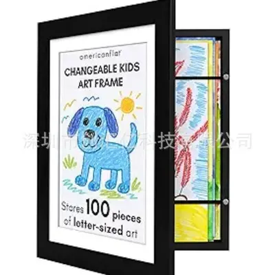 Children's Art Frame with Foam Strips, Wooden Professional Photo Frame