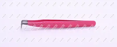 Factory supplies pink embossed fiber-tipped tweezers, fiber tips, high-precision serrated eyelash extension tweezers. - 10