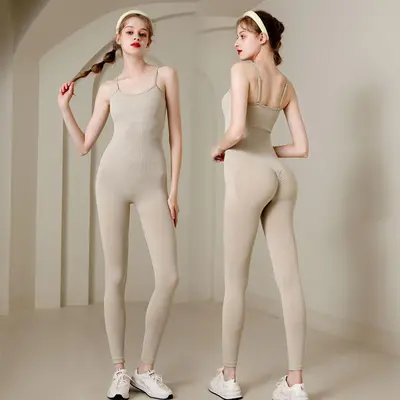 Träger-Sportbustier mit offener Rückseite, einteiliger Yoga-Anzug