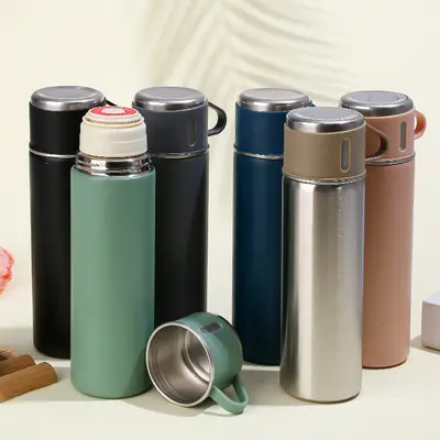 304 Stainless Steel Vacuum Insulated Cup, 3 Lids, Gift Set - 2