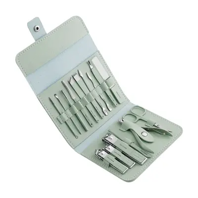 Stainless steel manicure pedicure set, 16-piece