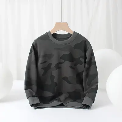 Jungen-Sweatshirt mit Tarnmuster, langärmlig, koreanischer Stil, Herbst