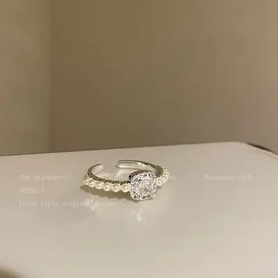 925 gümüş yüzük, Kore tarzı, açık model, ayarlanabilir - 8