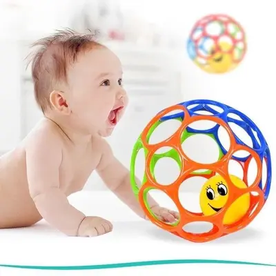 Baby Teether Rattle Soft Rubber Grasping Ball