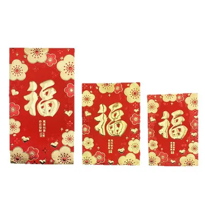 Hong Kong Version 18-Piece Set Red Box Traditional Red Envelopes New Year Lucky Money Pouches Large Medium Small Red Packet Bags Hundred Yuan