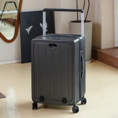 20 Inch Front-Opening Women's Boarding Suitcase with Combination Lock - 8
