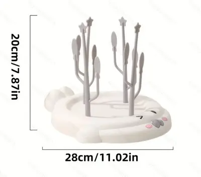 Baby Bottle Drying Rack with Drainer and Dust Cover - 7
