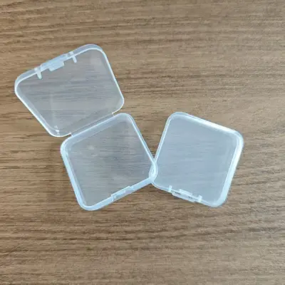 T plastik şeffaf küçük kare kutu mücevher kutusu kulak tıkaçları küçük kutu takı mini saklama kutusu LOGO ile özelleştirilebilir - 10