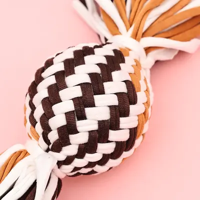 Christmas Candy Cotton Rope Dog Toy Set with Squeaker - 4