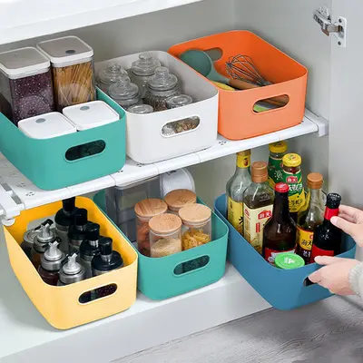 Tabletop storage box, cosmetics shelf, plastic - 2