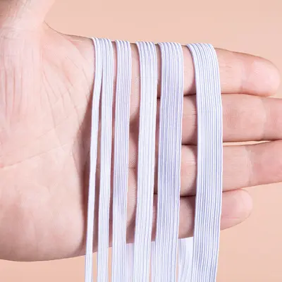 Dünnes flaches schmales Elastikband, hohe Dehnbarkeit, schwarz, für Hosenbund und Manschet