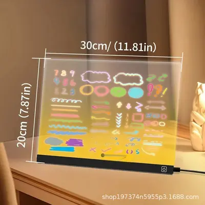 Acrylic Children's DIY Glow Drawing Board - 7