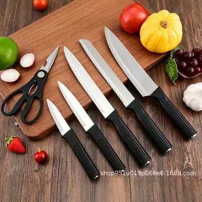 Paslanmaz çelik mutfak bıçak seti, 7 parça, bıçak standı - 4