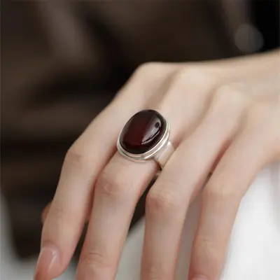 S925 Silber Vintage-Ring offen verstellbar - 8