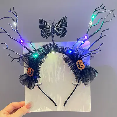 Halloween Black Veil, Gothic Ghost Bride Headpiece, Party Photo Prop - 11