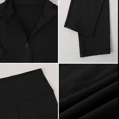 Zipper Slim-Fit Yoga Wear Set, OEM/ODM - 4