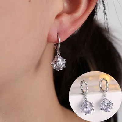 Zirconia women's earrings, luxury style, versatile - 4