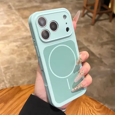 Новый двухцветный чехол из жидкого силикона Apple 17 для iPhone 17 Pro Max с магнитной зарядкой 15, защитная крышка