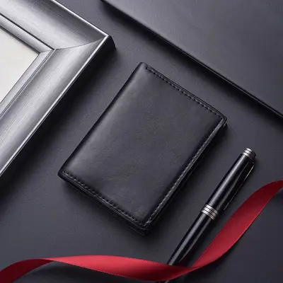 Soft leather slim men's wallet, RFID-blocking, multi-card slots - 8