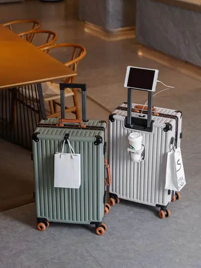 Aluminum Frame Combination Lock Carry-On Suitcase with Spinner Wheels - 3