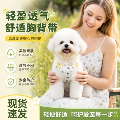 Adjustable Reflective Vest-Style Dog Harness and Leash for Small and Medium Dogs