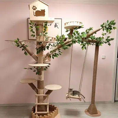 Full Set Cat Tree for Large Cats, Small Apartments, Wear-Resistant - 5