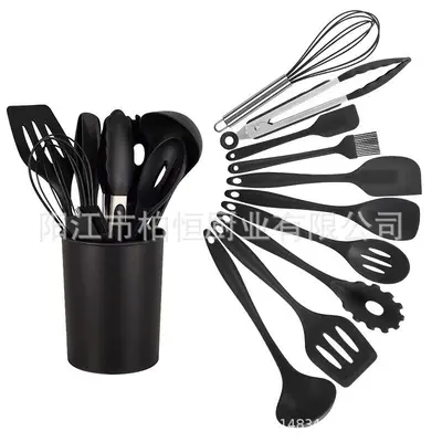 11-piece silicone kitchen utensil set non-stick cooking spatula cooking scraper oil brush kitchen cooking spatula in stock - 9
