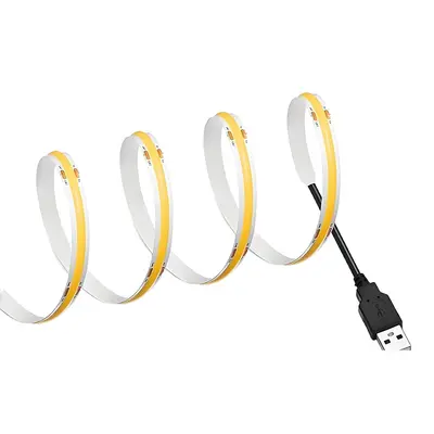 COB 5V LED-Streifen Niedrigspannung ultra-schmale LED-Leiste wasserdicht USB selbstklebend hoher CRI-Wert Fernseh-Ambientebeleuchtung flimmerfrei