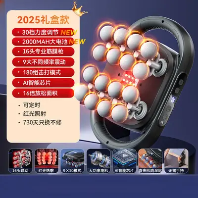 16-Head Muscle Massage Gun, High Power, Deep Tissue - 7