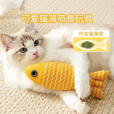 Katzenminze-Fisch-Katzenspielzeug, interaktive Katzenangel - 2