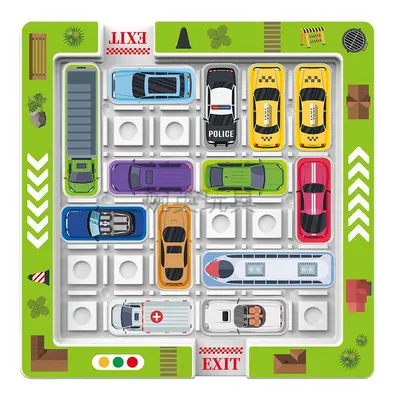 Kinder-Parkplatz-Labyrinth Huarongdao Schiebepuzzle Logikspiel - 6